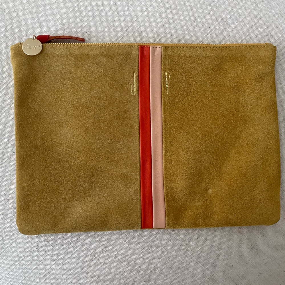 Clare V. suede flat clutch